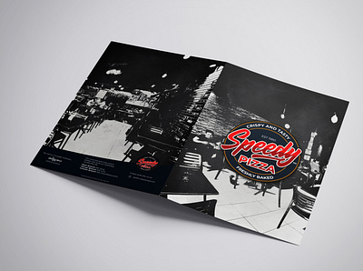 Speedy Pizza Menu Front and Back Design branding design food menu menu design