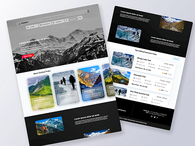 Book a Trek - Homepage booking app bookings design landing page landing page design minimal design prototype trekking trending ui ui design user interface design ux web web design webapp design website concept website design