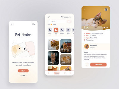 Mobile App - Pet Finder mobile app mobile ui