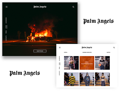 Fashion Website, Palm Angels Re-design branding design minimal minimalist ui ux web website