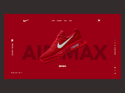 Nike - AIR MAX Webui branding cover design landingpage nike air redesign sports trend typography ui uidesign ux uxdesign webuiuxdesign