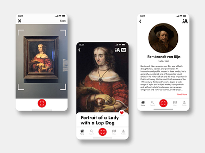 Art Gallery App Artwork Screens app art art gallery art gallery of ontario artist branding design illustration ui ux