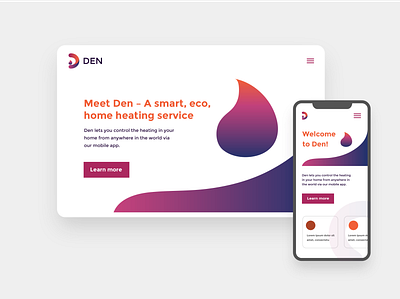 DEN - Smart Eco Heating Company app branding branding and identity design icon ui ux vector