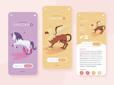 Mythological Shopping App Design