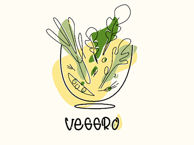 Vegetarian food logo logo design illustration