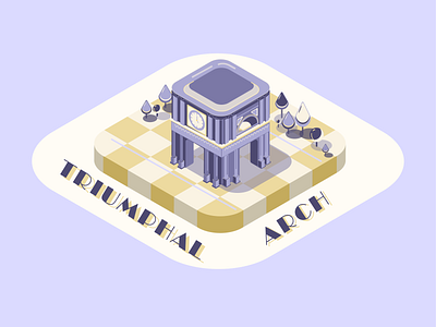The triumphal arch. chisinau app architecture art branding city cute design flat icon illustration illustrator logo minimal vector