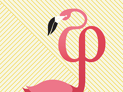 Ф is for Flamingo bird cyrillic flamingo pink