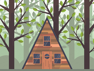 No.25 cabin forest house illustration woods