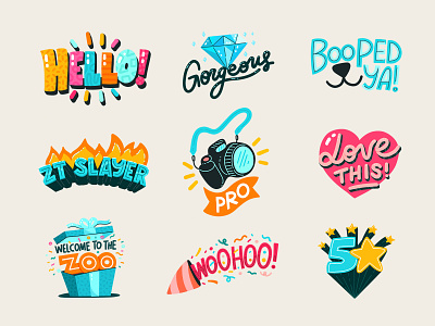 Welcome to the Zoo Sticker Pack animals boop hand lettering lettering pet procreate stickers vector zoo