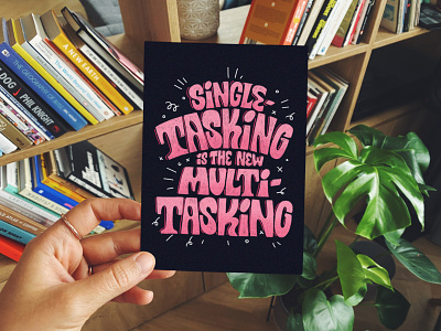 Single Tasking is The New Multitasking book book cover cover design hand lettering illustration lettering letters procreate