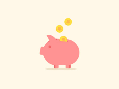 School Stuff coins education flat illustration money pig piggy bank savings vector