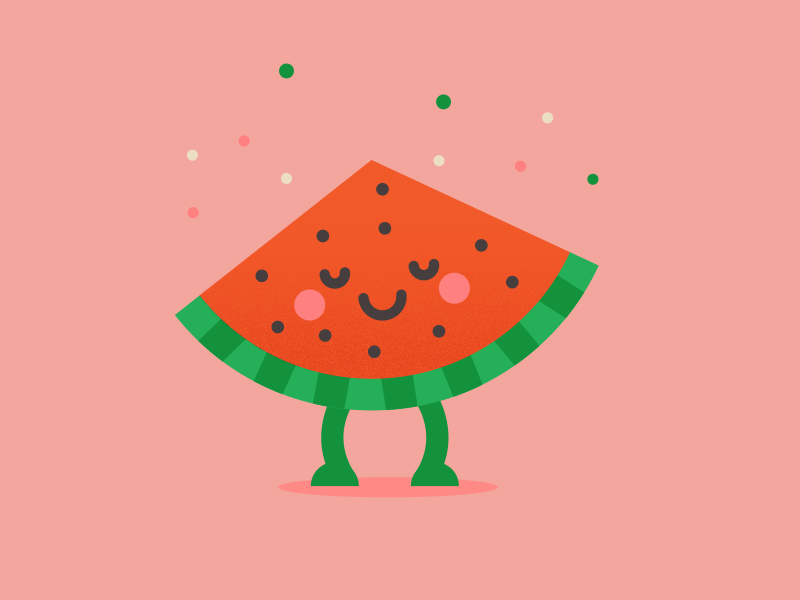 Dancing Watermelon happy dancing kids children nice fruit watermelon illustration character vector flat cute