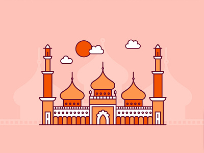 Lucknow, India architecture geofilter illustration india snapchat temple vector