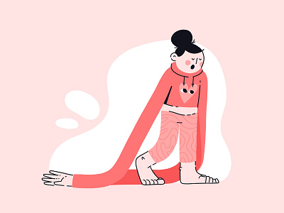 Sleepy 😴 character cute exhausted flat girl illustration sleepy tired