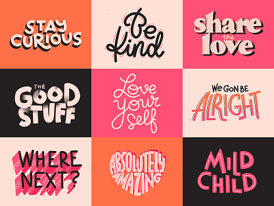 The Good Stuff custom type hand lettering illustration lettering stickers typography