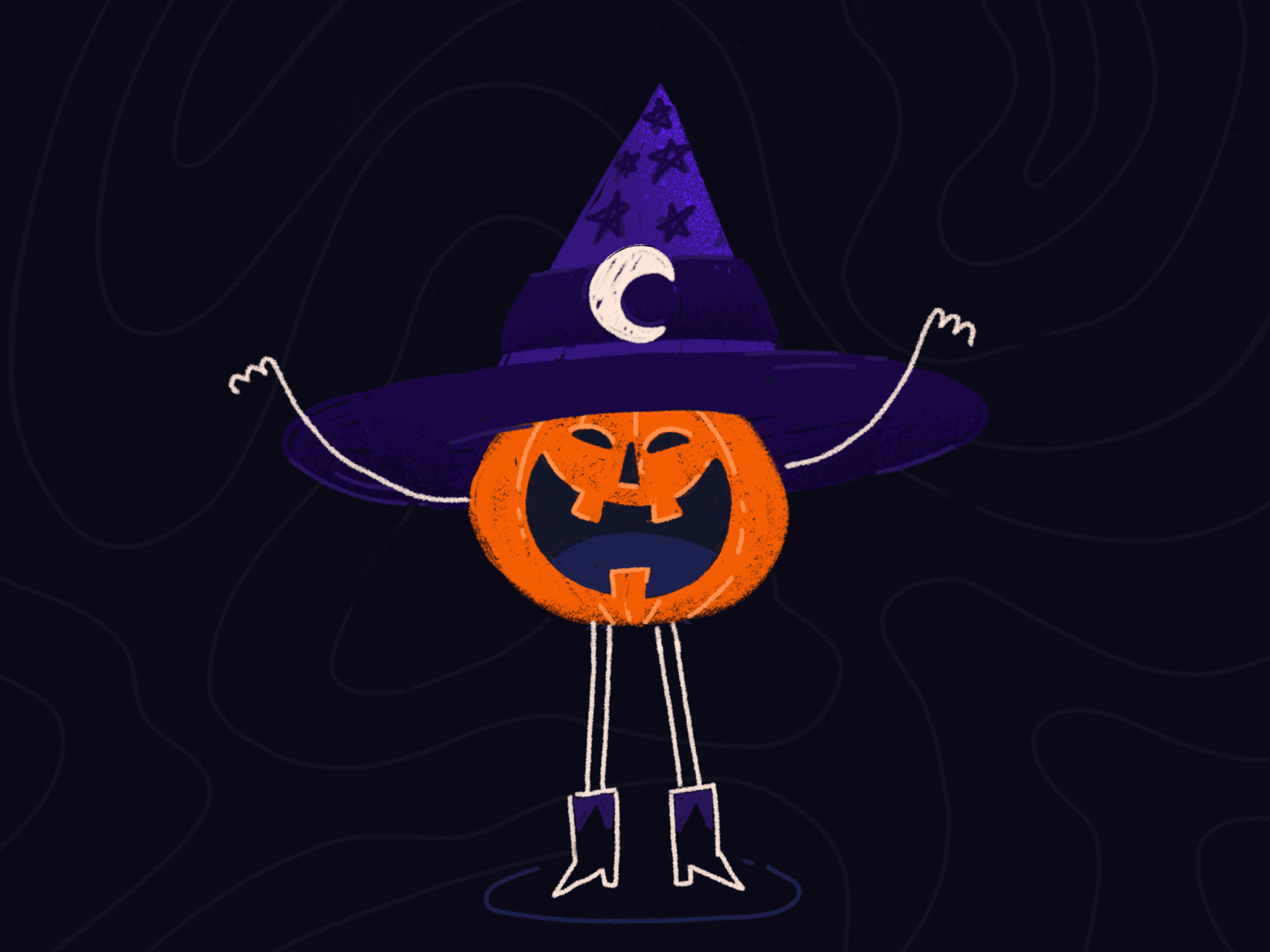 Halloween dance 🎃 dance halloween hat procreate pumpkin scary spooky witch wizard