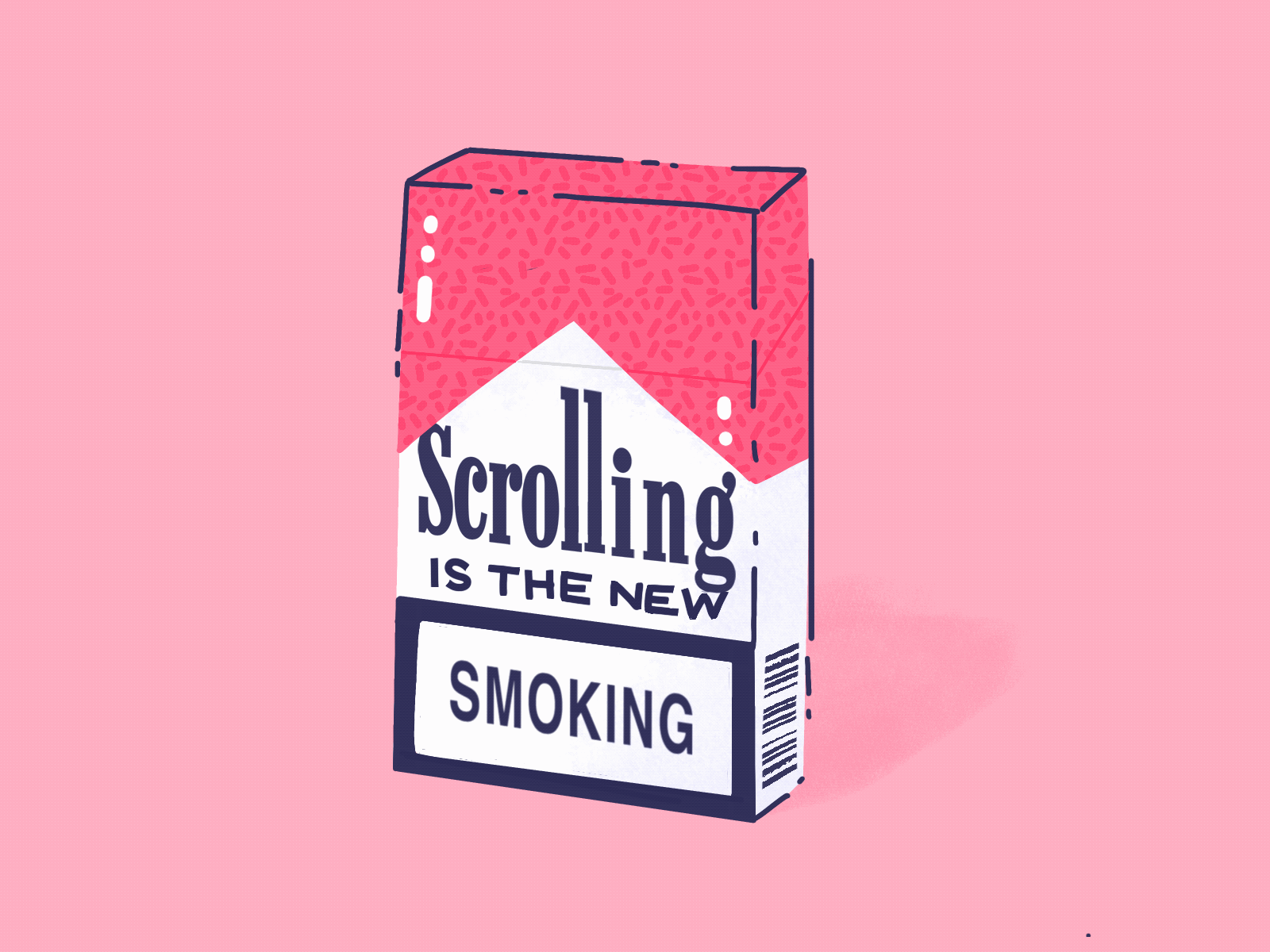 Scroll scroll addiction animation cigarette cigarettes illustration media pack packaging procreate screen scrolling smoking social time