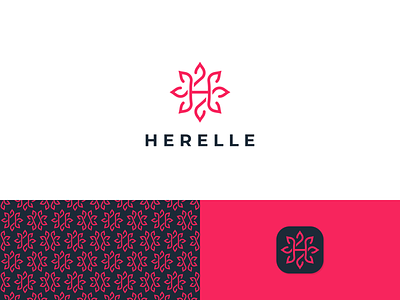 Herelle logo design concept brand identity brand pattern branding design emblem logo flower logo iconic logo logo minimalist modern logo
