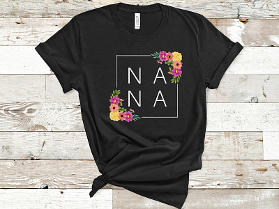 T-shirt family t shirt floral t sirt nana t shirt t shirt