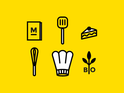 Icons for Chef Julie Basset icons identity illustrations pictogram