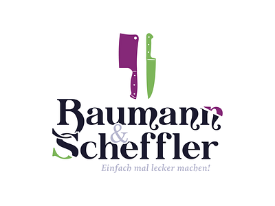 Bauman & Scheffler brand branding cleaver design identity kitchen knife logo restaurant restaurateurs