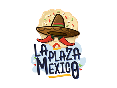 La Plaza Mexico chile logo mexico sombrero tortilla