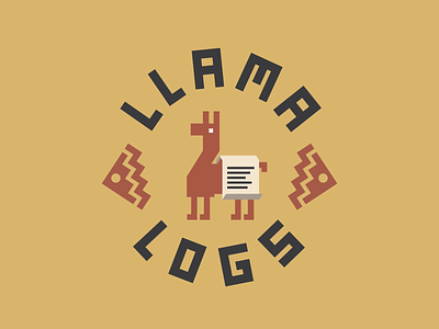 Llama Logs andean blocky inca llama logo peruvian pixel sticker