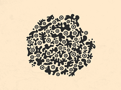 Blobbosphere blobs cutouts eyes illustration ink