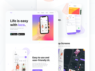 Landing page . LAZA Ecommerce APP