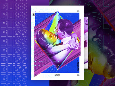 B is for Bliss abstract adobe photoshop bliss collage colorful digital collage glitch glitch effect gradients pop art pop surrealism poster vaporwave vintage