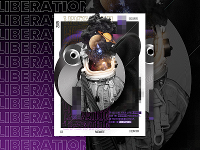 Liberation abstract abstract art adobe photoshop astronaut collage collage art colorful fanart flotantte iridescent movie poster space vaporwave