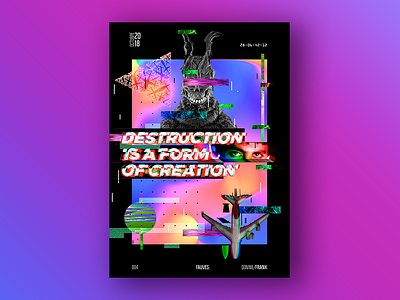 Destruction is a form of creation abstract abstract art abstract colors colorful fanart glitch glitch effect glitchart gradients movie poster poster vaporwave