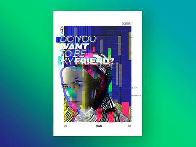 Do you want to be my friend? abstract colorful fanart glitch glitch effect glitchart gradient iridescent movie poster poster vaporwave