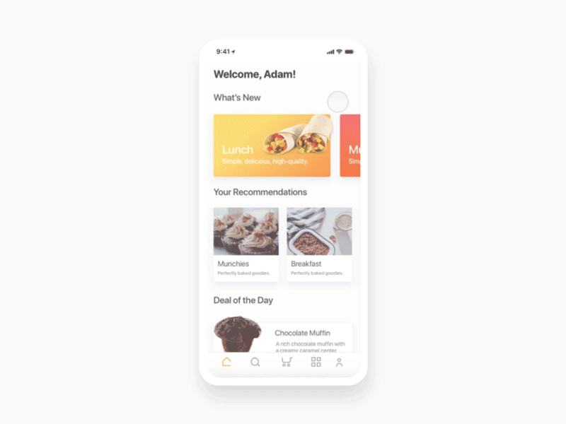 Food Delivery App Interaction ae gif interaction principle