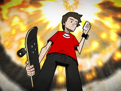 SkateHub - Main Character adobe after effects animation 2d character design commercial illustration