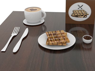 Breakfast 3d animation design