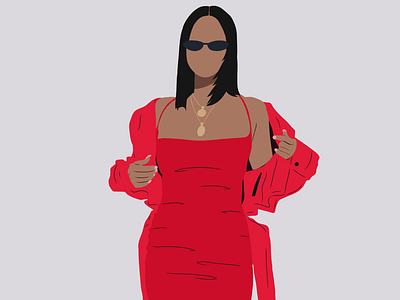 Girl With Sunglasses adobe draw drawing dress fashion illustration red sunglasses