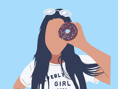 Girl Peeking Through Donut