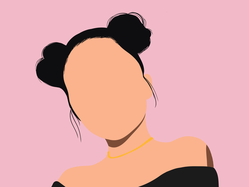 Space Buns 🌌 vector graphics artist hairstyle design artwork art pink adobe fashion drawing illustrator illustration