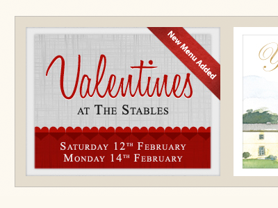 Valentines at The Stables ad advert banner web