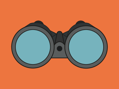 Binoculars Coloured binoculars design flat icon search
