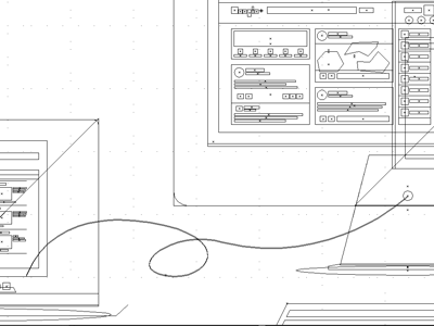 MacBook Pro & Cinema Display (Outline) apple mac macbook cinema display icon graphic image flat design