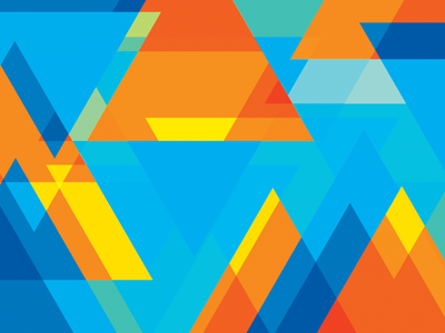 Colours & Shapes blue brand branding colours shapes triangles yellow