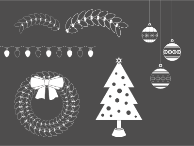 It's Beginning To Look A Lot Like… bauble wreath lights tree christmas illustration illustrator vector assets design
