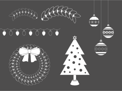 It's Beginning To Look A Lot Like… assets bauble christmas design illustration illustrator lights tree vector wreath