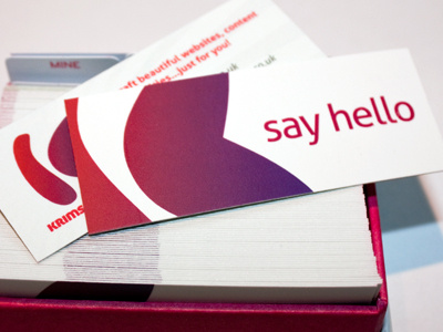 Say Hello business card card purple red