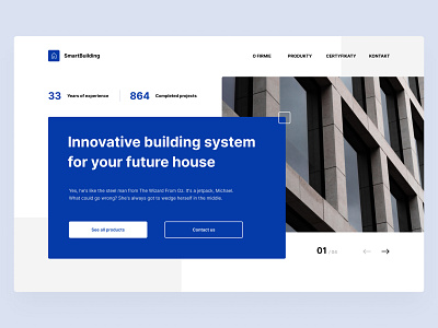 Architecture Landing Page architecture blue brutalism building clean concrete design hero image house landing landing page minimalism real estate ui web website