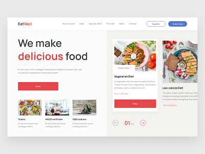 Catering Website Design catering clean design diet food food catering food website landing landing page order order food restaurant slider ui vegan diet web website