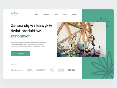 Landing Page Design cannabis cannabis landing cannabis web design clean course design green website landing landing page sativa.l training training course training course landing ui web website weed weed website