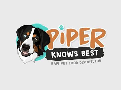 Piper Knows Best branding design dog illustration logo